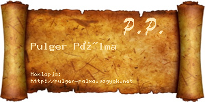 Pulger Pálma névjegykártya